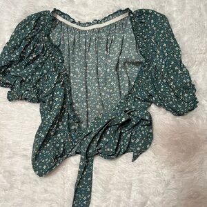 Floral Green Women's Top